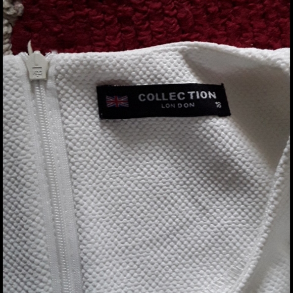 White Ruched Hem Textured Dress - Picture 5 of 6